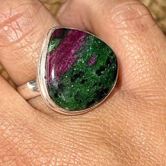 Anyolite Ruby Zoisite Ring Size 7 1/2 - Picture 11 of 14